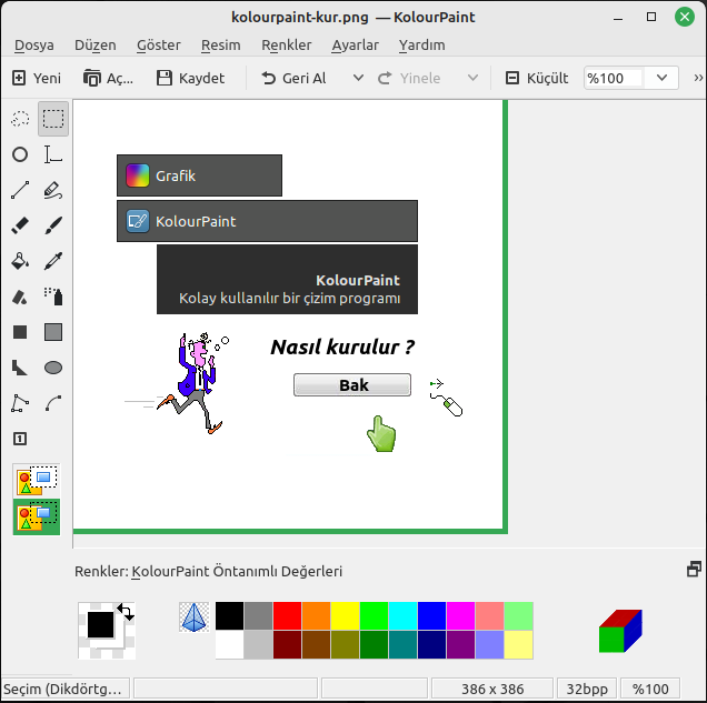 Türkçe kolourpaint kur